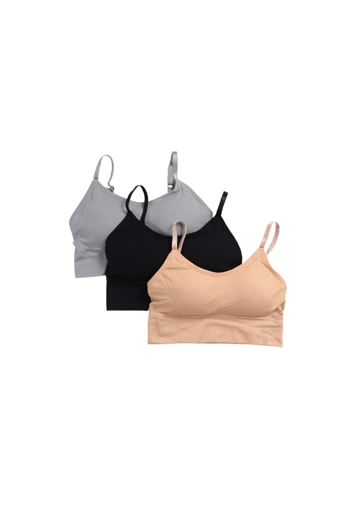 Mysha Women Cotton Padded Bra Combo Pack of 3 | Soft, Comfortable, and Breathable Fabric | Removable Pads, Adjustable Straps for Everyday Wear - Image 1